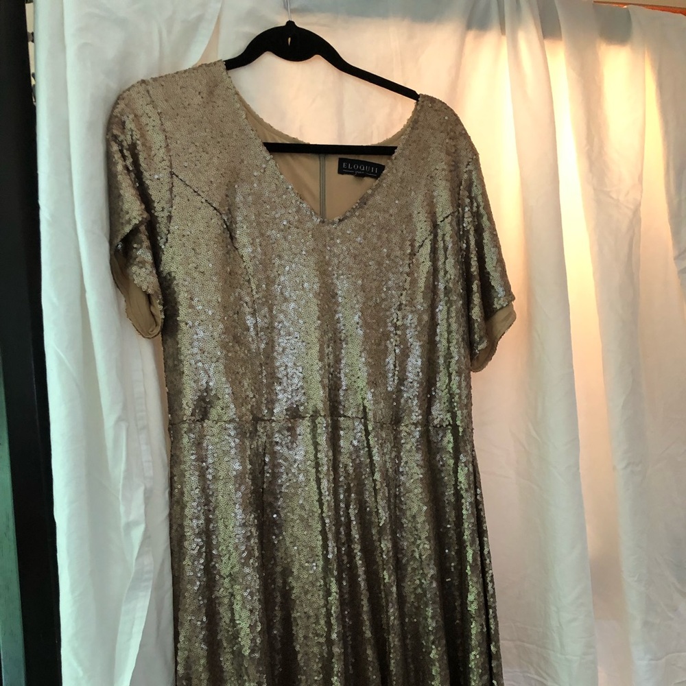Eloquii Rose Gold Sequin Dress